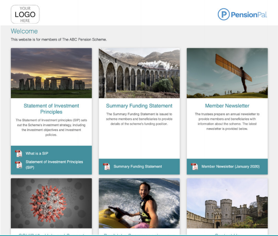 An example of how the single page for option 1 might look