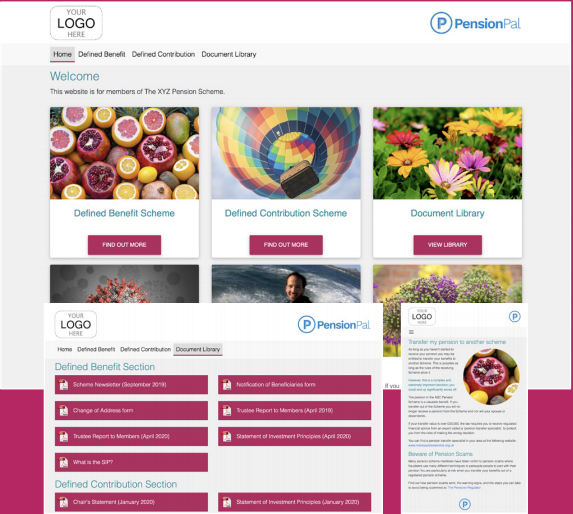 An example of how the pages of Option 2 might look